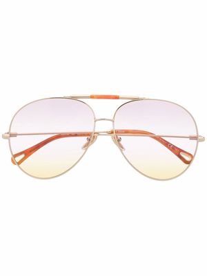 Chloé Eyewear gradient pilot sunglasses - Gold
