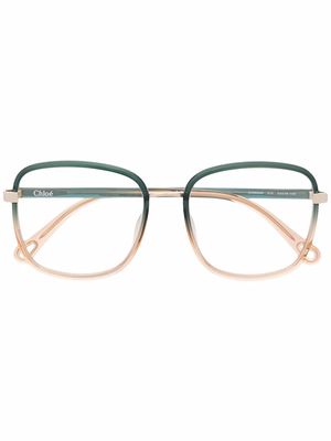 Chloé Eyewear gradient square-frame glasses - Green