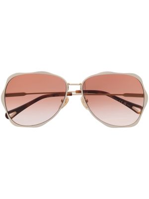 Chloé Eyewear Honore pilot-frame sunglasses - Gold