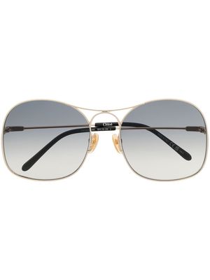 Chloé Eyewear logo-engraved oversized-frame sunglasses - Gold