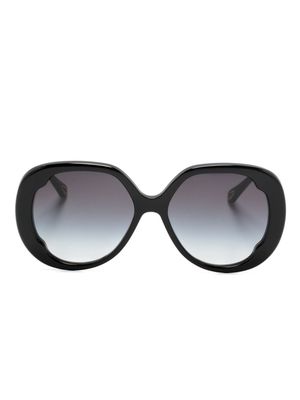 Chloé Eyewear logo-lettering oversize-frame sunglasses - Black