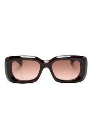 Chloé Eyewear logo-print rectangle-frame sunglasses - Brown