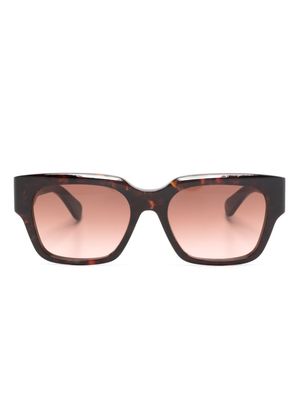 Chloé Eyewear logo-print square-frame sunglasses - Brown