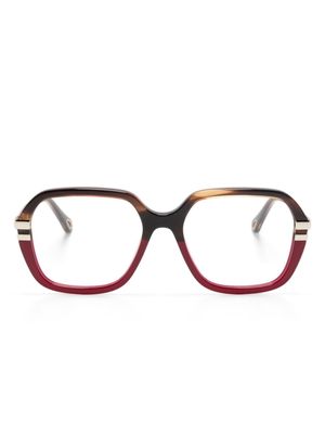 Chloé Eyewear ombré-effect oversize-frame glasses - Brown