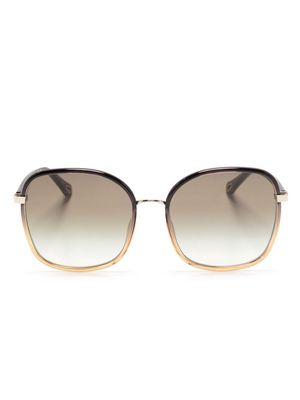 Chloé Eyewear ombré-effect oversize-frame sunglasses - Black