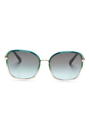 Chloé Eyewear ombré-effect oversize sunglasses - Green