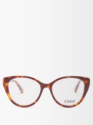 Chloé Eyewear - Osco Cat-eye Tortoiseshell-acetate Glasses - Womens - Brown