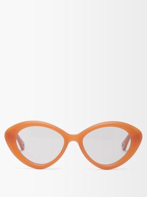 Chloé Eyewear - Osco Oversized Cat-eye Acetate Sunglasses - Womens - Orange
