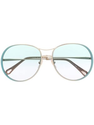 Chloé Eyewear oversized pilot-frame sunglasses - Silver