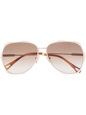 Chloé Eyewear oversized tinted sunglasses - Gold