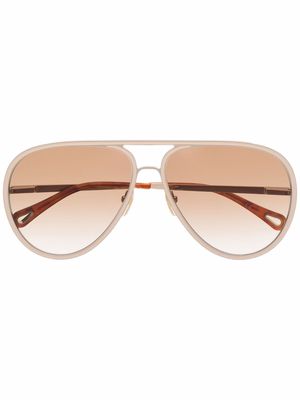 Chloé Eyewear tinted pilot-frame sunglasses - Neutrals