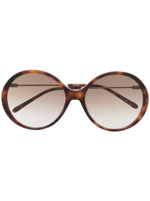 Chloé Eyewear tortoiseshell-effect round sunglasses - Brown