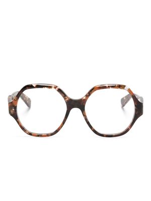 Chloé Eyewear tortoiseshell geometric-frame glasses - Brown