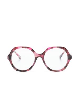 Chloé Eyewear tortoiseshell geometric-frame glasses - Pink