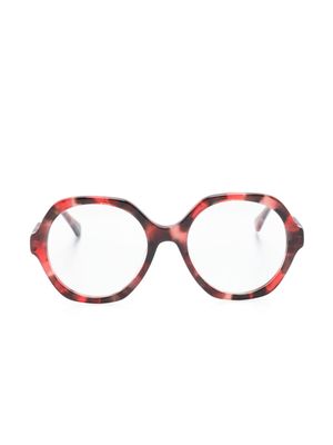 Chloé Eyewear tortoiseshell geometric-frame glasses - Red