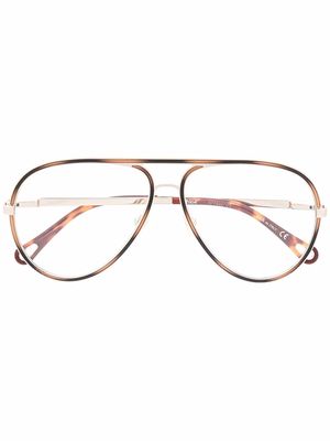 Chloé Eyewear tortoiseshell pilot-frame glasses - Brown