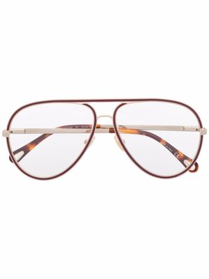 Chloé Eyewear tortoiseshell pilot glasses - Gold