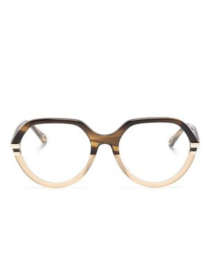 Chloé Eyewear two-tone marbled glasses - Brown