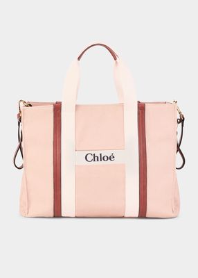 Chloe Gold Trim Logo-Print Diaper Bag