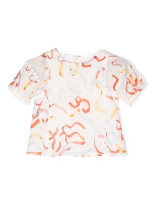 Chloé Kids abstract-print blouse - White