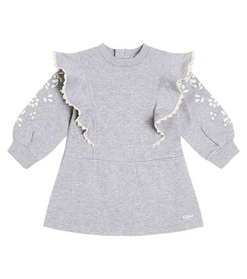 Chloé Kids Baby embroidered cotton jersey dress