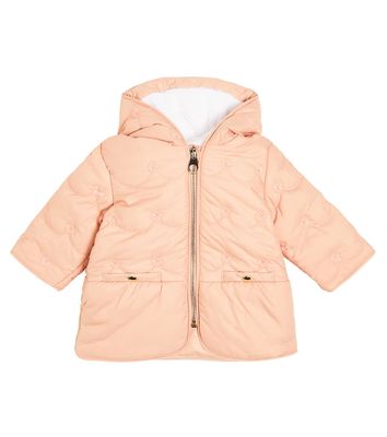 Chloé Kids Baby embroidered puffer jacket