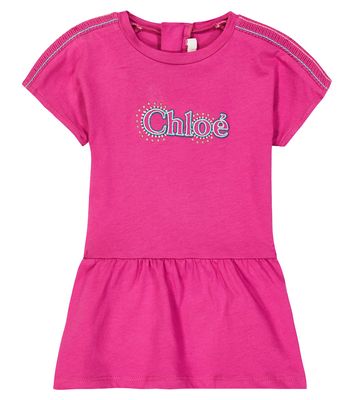 Chloé Kids Baby logo cotton jersey dress