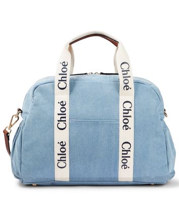 Chloé Kids Baby logo denim changing bag
