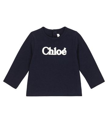 Chloé Kids Baby logo embroidered cotton T-shirt