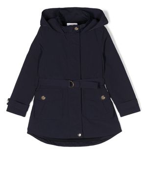 Chloé Kids belted hooded jacket - Blue
