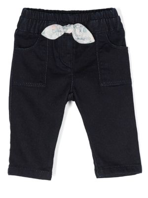 Chloé Kids bow-detail denim trousers - Blue