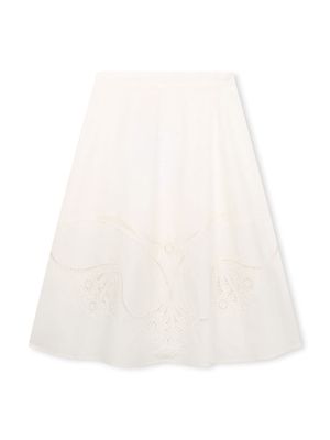 Chloé Kids broderie-anglaise A-line skirt - White