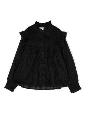 Chloé Kids broderie-anglaise cotton shirt - Black