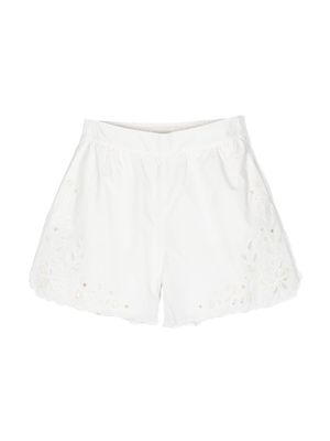 Chloé Kids broderie-anglaise poplin shorts - White