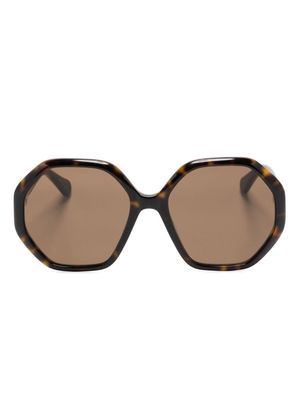 Chloé Kids CC0004S geometric-frame sunglasses - Brown