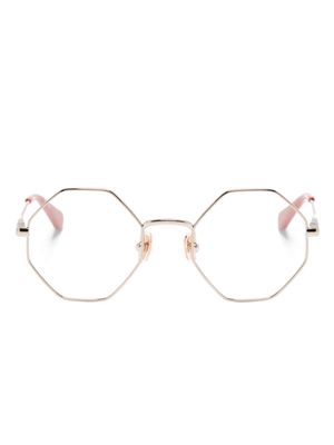 Chloé Kids CC0023O geometric-frame glasses - Gold