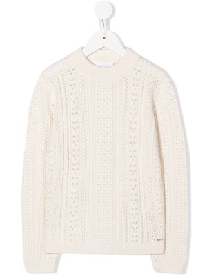Chloé Kids chunky knitted jumper - White