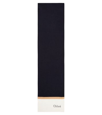 Chloé Kids Colorblocked cotton and wool scarf