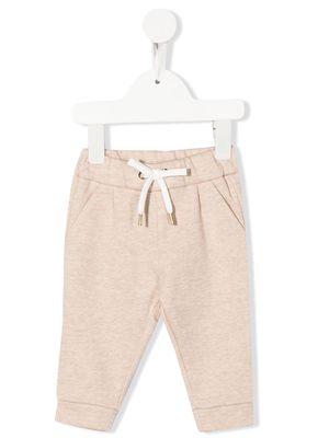 Chloé Kids cotton drawstring-waist trousers - Neutrals