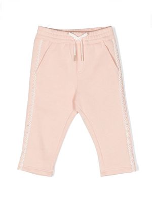Chloé Kids crochet-trim track pants - Pink