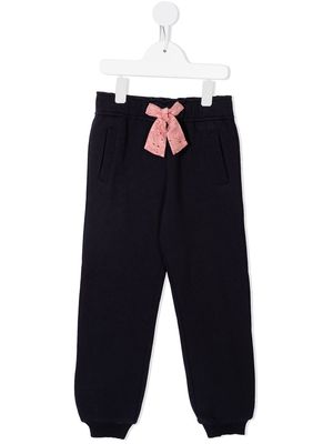Chloé Kids drawstring-waist organic-cotton track trousers - Blue