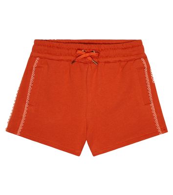 Chloé Kids Embroidered cotton shorts