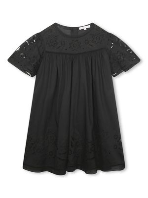 Chloé Kids embroidered-design organic cotton dress - Black