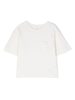 Chloé Kids embroidered-pocket short-sleeve T-shirt - White