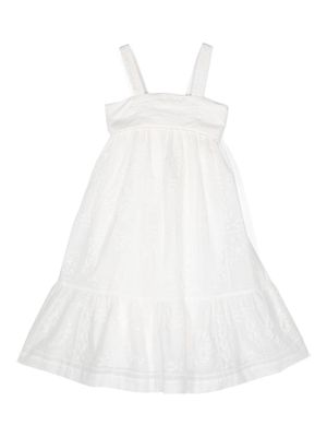 Chloé Kids embroidered sleeveless dress - White
