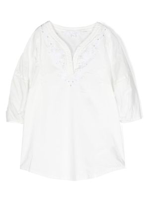 Chloé Kids embroidered tunic top - White