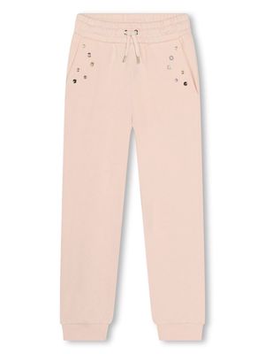 Chloé Kids eyelet-detail track pants - Pink