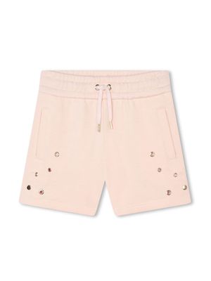Chloé Kids eyelet-detail track shorts - Pink