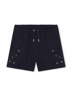 Chloé Kids eyelet-detailing organic cotton shorts - Black