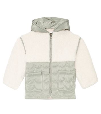 Chloé Kids Faux fur-paneled hooded jacket